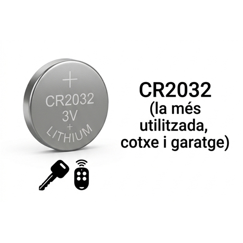 Pila comandament cotxe i garatge CR2032